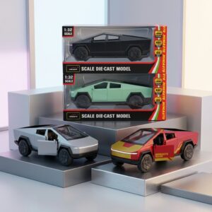 Mainan Diecast Tesla Cybertruck 1:32 Pullback Musik Lampu - Premium Collection